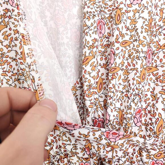 Womens Dress Large Fixed Wrap Blooms Florals Cottagecore Stretchy Full Length - Picture 5 of 10